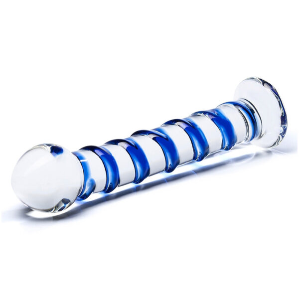 Blue Spiral Glass Dildo - Image 2