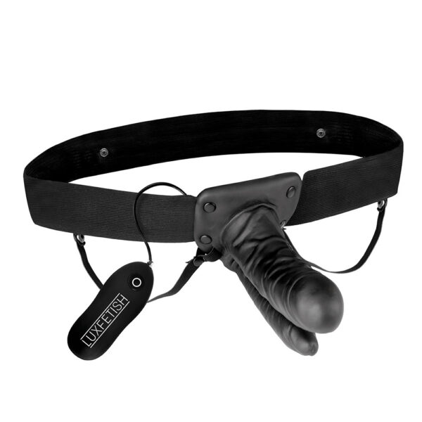 Unisex Vibrating Hollow Double Penetration Strap-On Dildo - Image 2