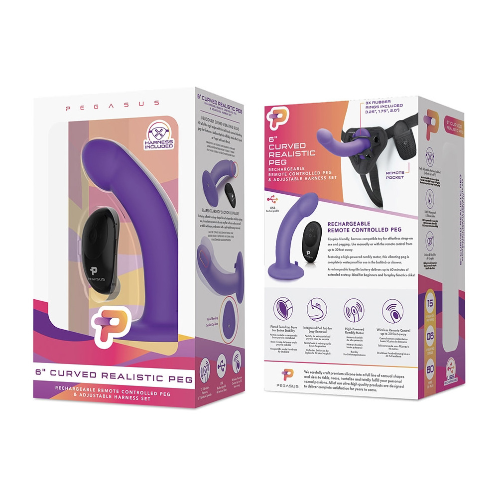 6" Curved Realistic Peg With Harness 2 6" Curved Realistic Peg With Harness - Image 2