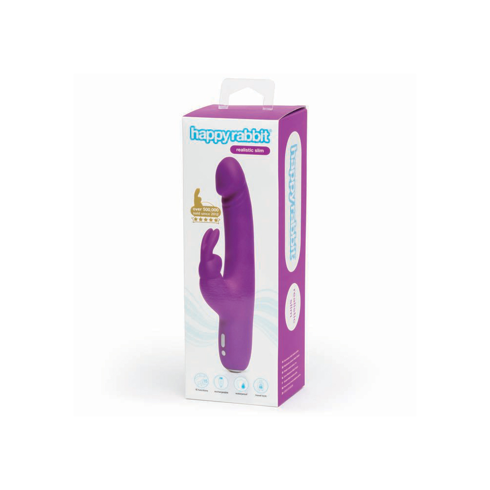 Happy Rabbit Slimline Realistic Purple 1 Happy Rabbit Slimline Realistic Purple