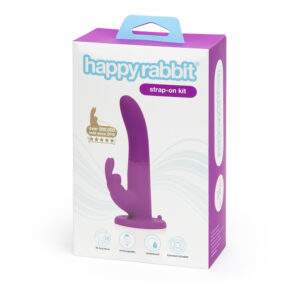 Happy Rabbit Vibrating Strap On Harness Set Purple