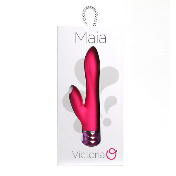 Victoria Crystal Gems USB Rechargeable Silicone 10-Function Dual Vibrator Neon Pink