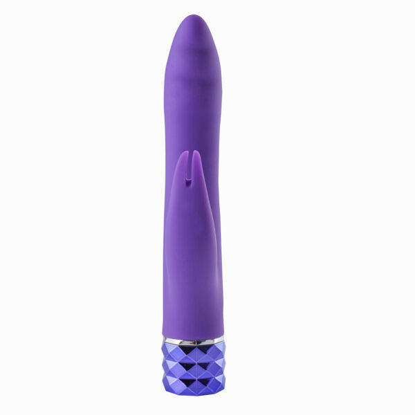 Hailey Crystal Gems USB Rechargeable Silicone 10-Function G-Spot Vibrator Neon Purple - Image 2