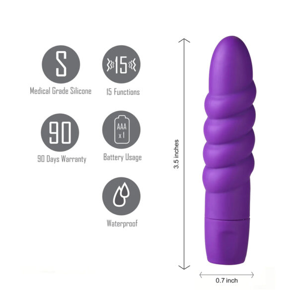 Maia Sugr Twissty 15-Function Mini Bullet Purple - Image 3