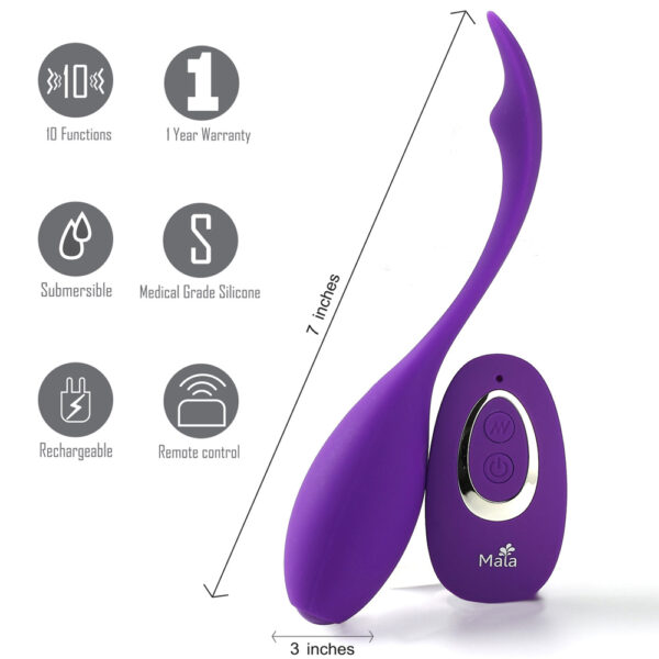 Syrene Remote Control Luxury USB Rechargeable Bullet Vibrator Neon Purple - Image 3