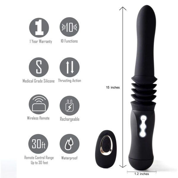 Maia Max USB Rechargeable Silicone Thrusting Portable Love Machine - Image 3