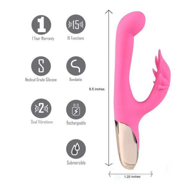 Maui Dual Motors G-Spot Pot Leaf Vibrator Rechargeable - Image 3