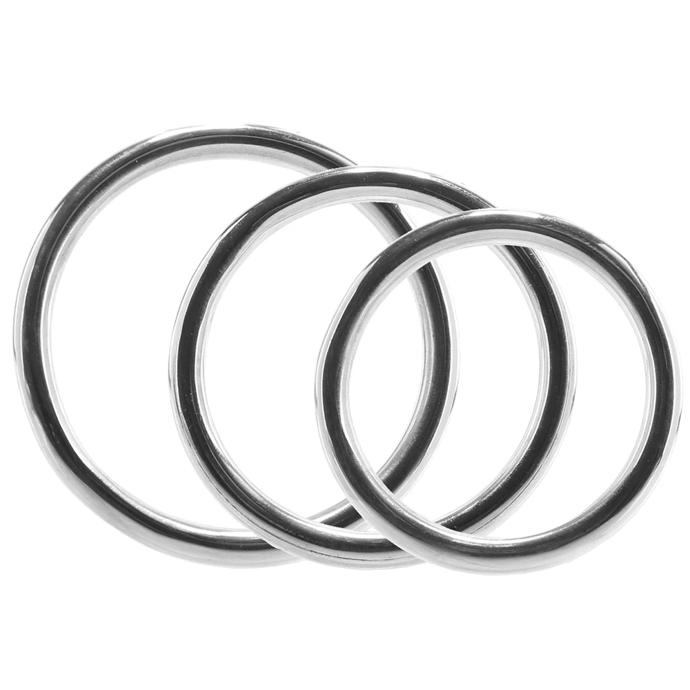 Stainless Steel 3 Piece Cock Ring Set 2 Stainless Steel 3 Piece Cock Ring Set - Image 2