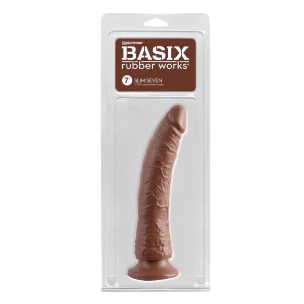 Basix Rubber Works Slim 7" with Suction Cup Brown