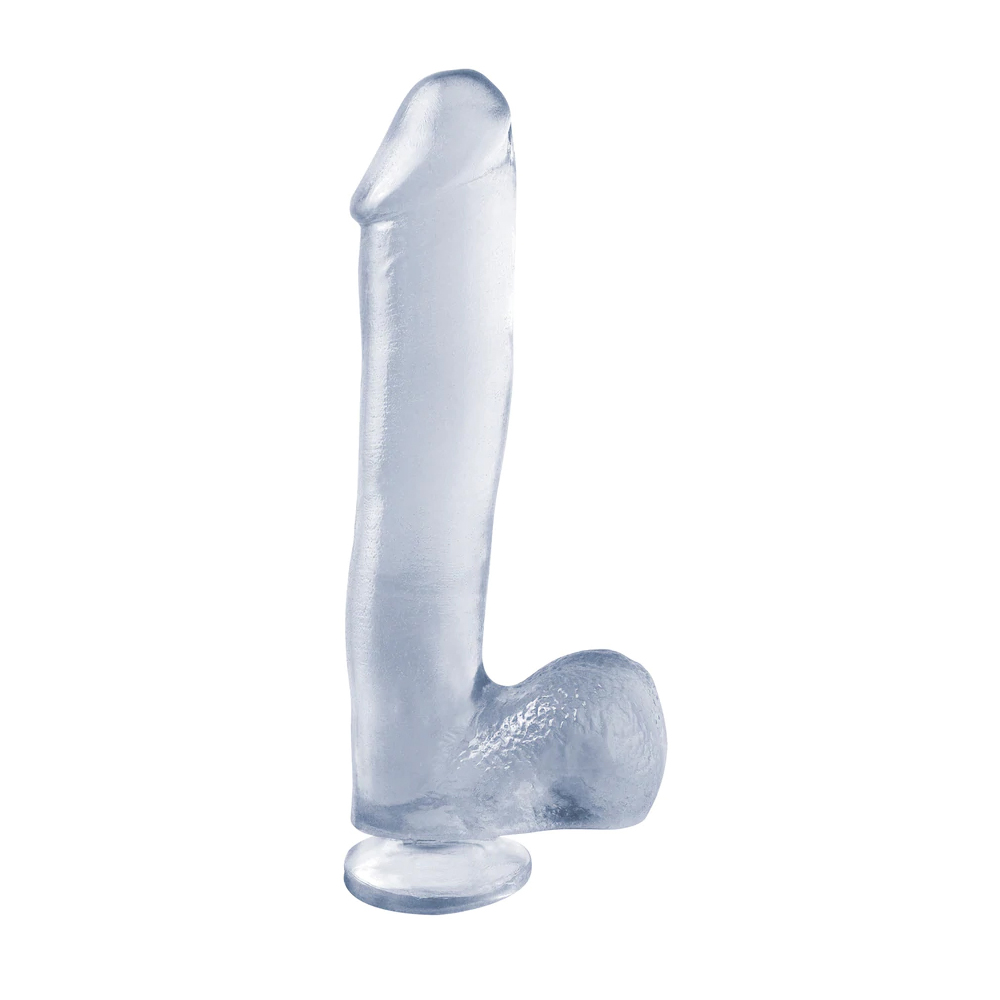 Basix Rubber Works 10" Dong with Suction Cup Clear 2 Basix Rubber Works 10" Dong with Suction Cup Clear - Image 2