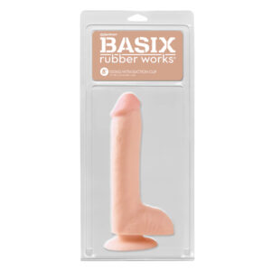 Basix Rubber Works 8" Dong with Suction Cup Flesh