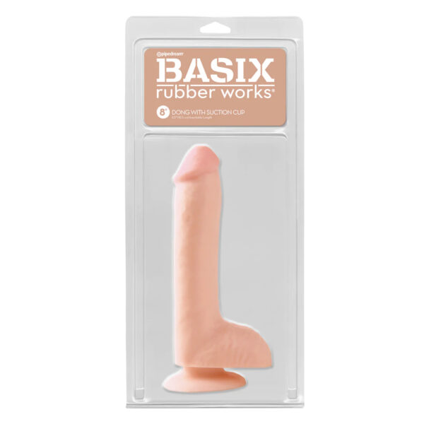 Basix Rubber Works 8" Dong with Suction Cup Flesh