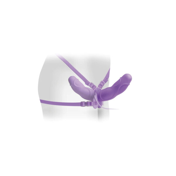 Fetish Fantasy Elite Vibrating Double Delight Strap-On Purple - Image 2
