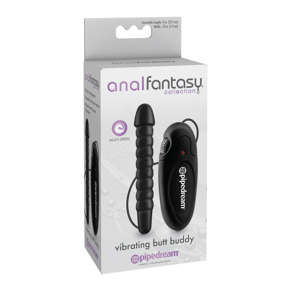 Anal Fantasy Collection Vibrating Butt Buddy Black 1 Anal Fantasy Collection Vibrating Butt Buddy Black