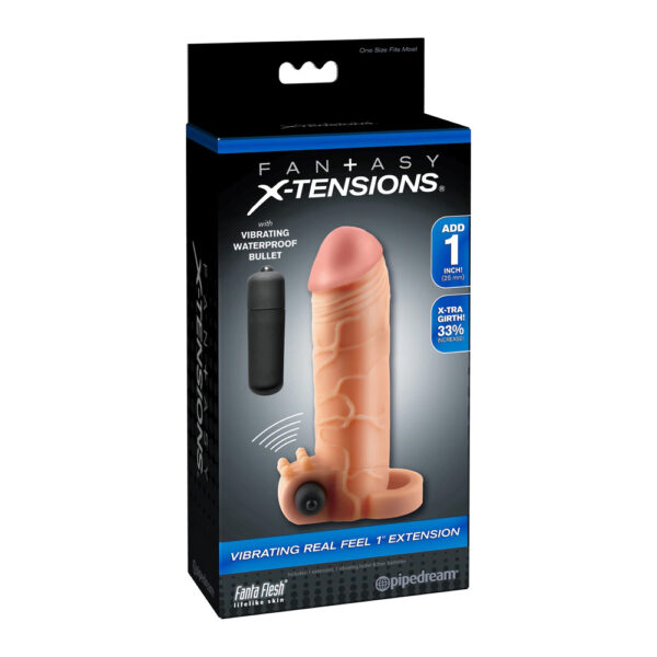 Fantasy X-tensions Vibrating Real Feel 1" Extension Flesh