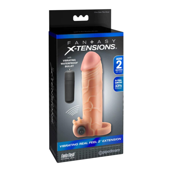 Fantasy X-tensions Vibrating Real Feel 2" Extension Flesh