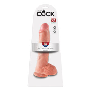 King Cock 10" Cock with Balls Flesh