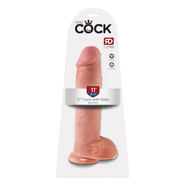 King Cock 11" Cock with Balls Flesh
