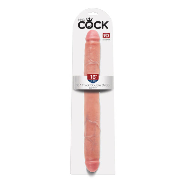 King Cock 16" Thick Double Dildo Flesh