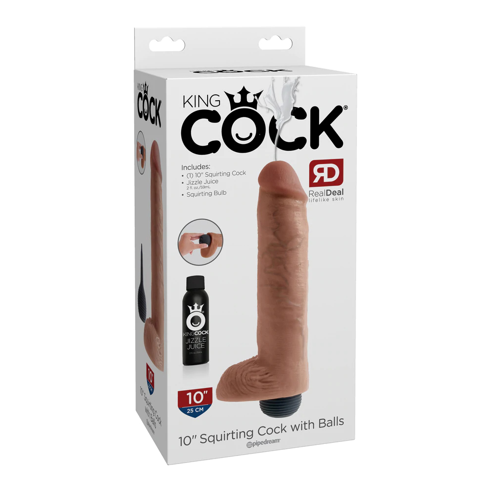 King Cock 10" Squirting Cock w/ Balls Flesh 1 King Cock 10" Squirting Cock w/ Balls Flesh