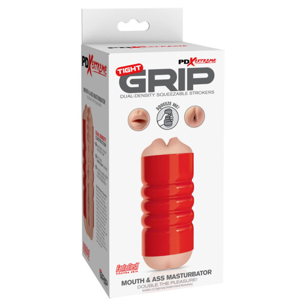 Pipedream Extreme Toyz Tight Grip Mouth & Ass Masturbator Red