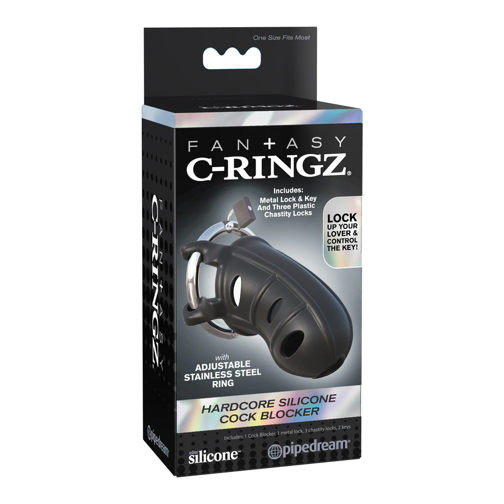Fantasy C-Ringz Hardcore Silicone Cock Blocker Black 1 Fantasy C-Ringz Hardcore Silicone Cock Blocker Black