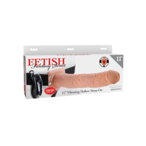 Fetish Fantasy Series 11" Vibrating Hollow Strap-On  Flesh