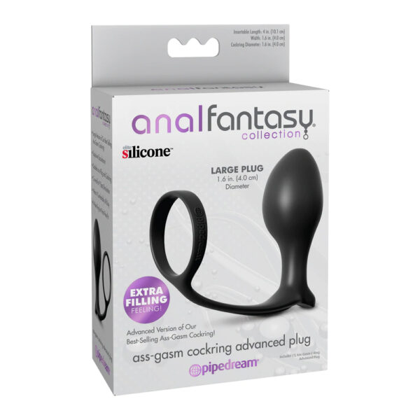 Anal Fantasy Collection Ass-Gasm Cockring Advanced Plug Black