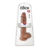 King Cock 10" Cock With Balls Tan