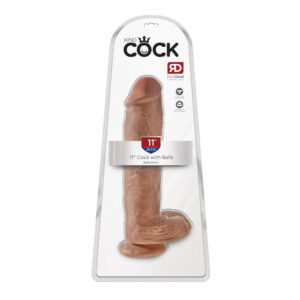 King Cock 11" Cock With Balls Tan