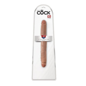 King Cock 12" Slim Double Dildo Tan