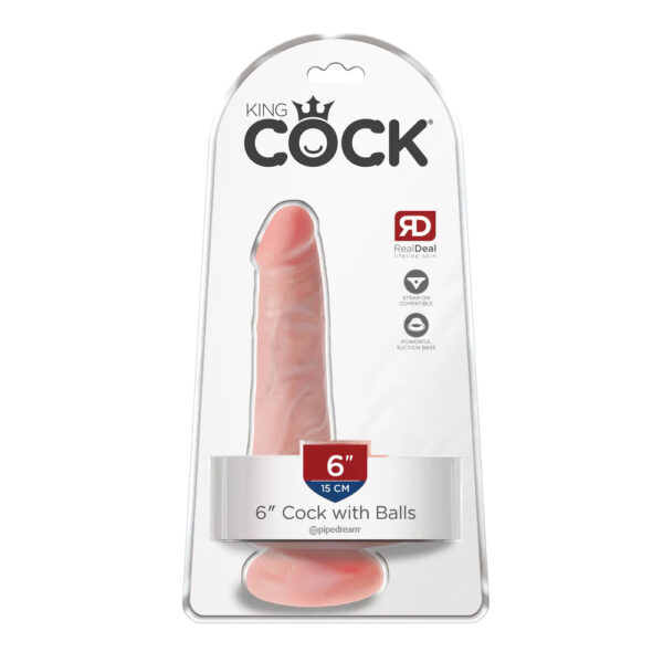 King Cock 6" Cock With Balls Flesh