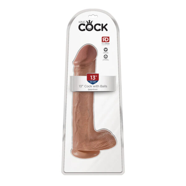 King Cock 13" Cock With Balls Tan
