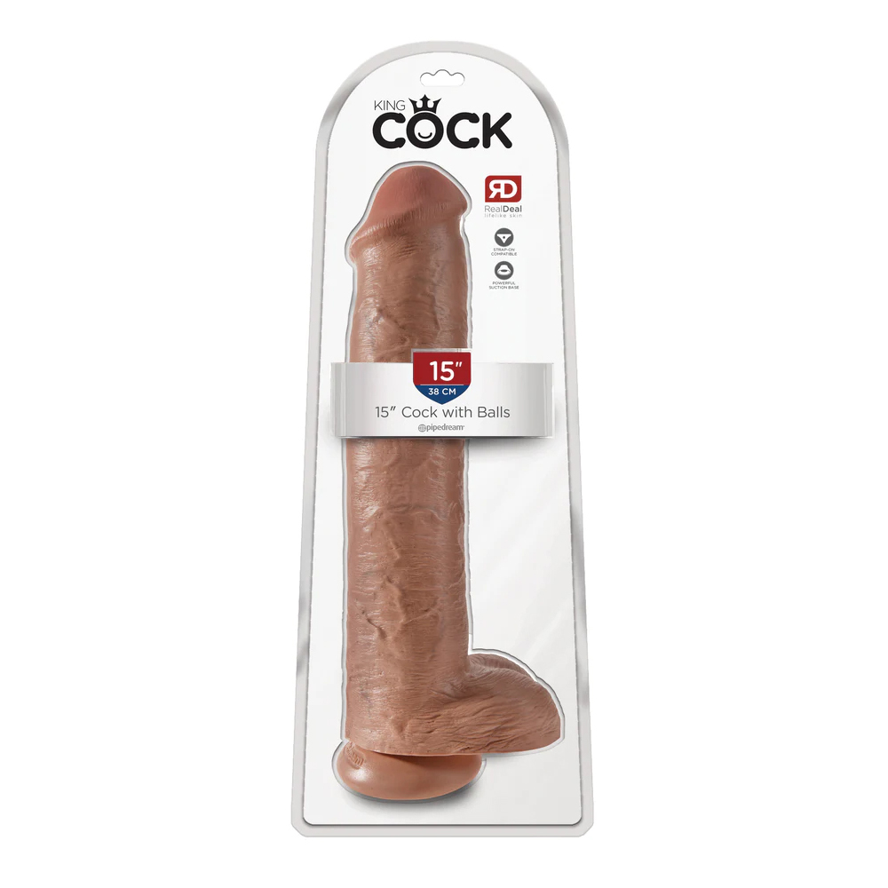 King Cock 15" Cock With Balls Tan 1 King Cock 15" Cock With Balls Tan