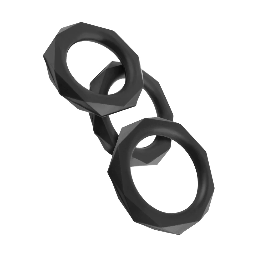 Fantasy C-Ringz Silicone Designer Stamina Set Black 2 Fantasy C-Ringz Silicone Designer Stamina Set Black - Image 2