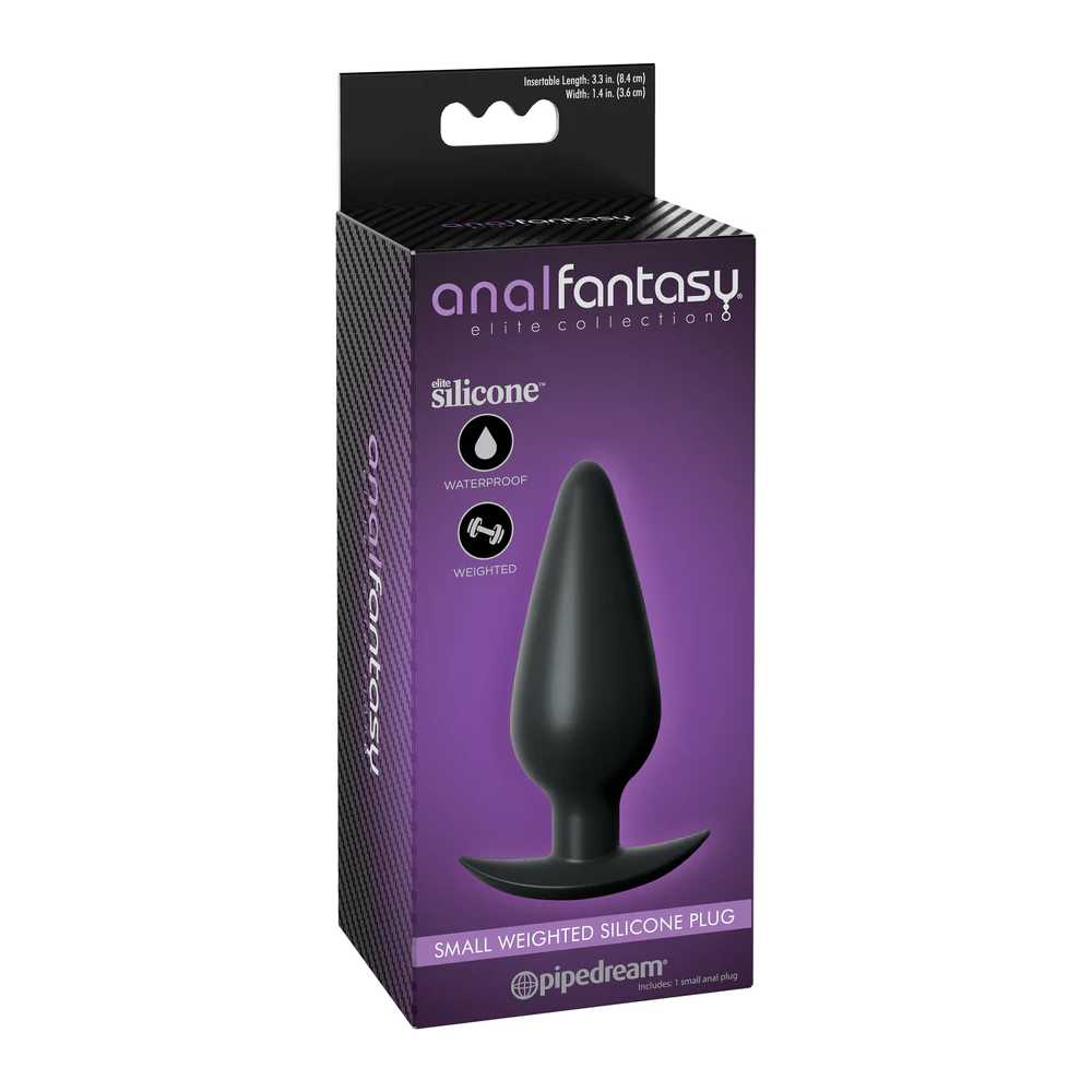 Anal Fantasy Elite Collection Small Weighted Silicone Plug Black 1 Anal Fantasy Elite Collection Small Weighted Silicone Plug Black