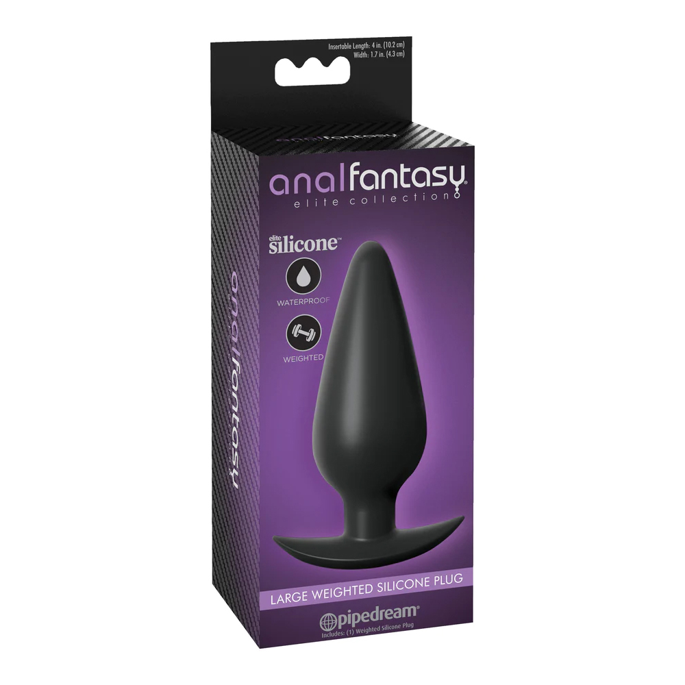Anal Fantasy Elite Collection Large Weighted Silicone Plug Black 1 Anal Fantasy Elite Collection Large Weighted Silicone Plug Black