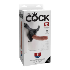 King Cock Strap-On Harness W/ 8" Cock Tan