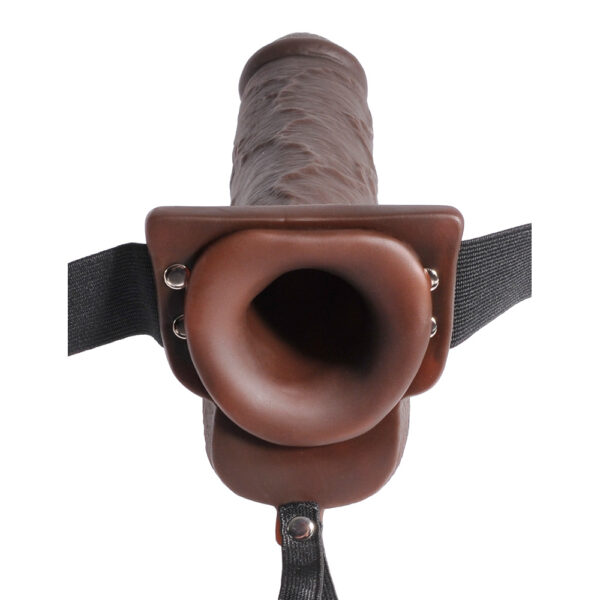 Fetish Fantasy 9" Hollow Squirting Strap-On With Balls Brown - Image 2