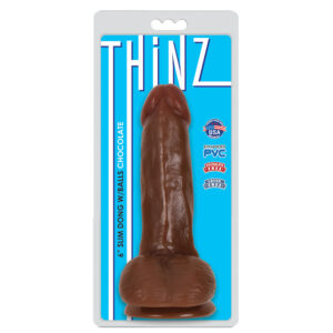 Thinz 6" Slim Dong W/Balls Chocolate