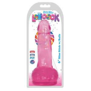 Lollicock 6" Slim Stick W/Balls Cherry Ice