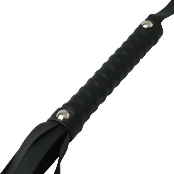 Sex & Mischief Black Faux Leather Flogger - Image 2