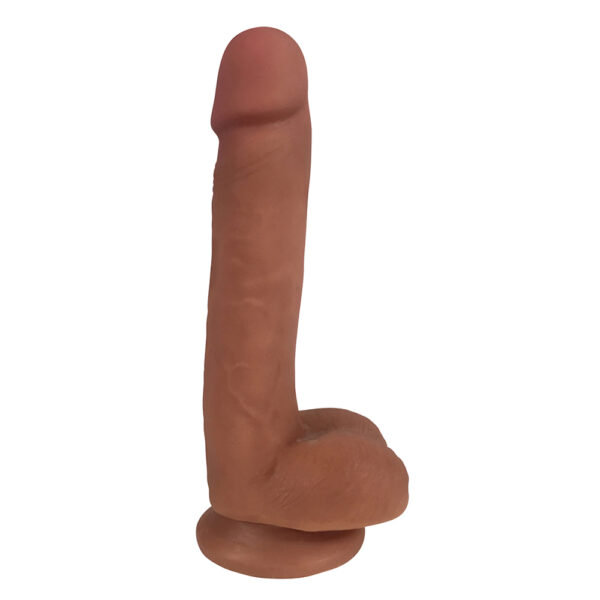 Easy Riders 7" Slim Bioskin Dong With Balls Carmel - Image 2