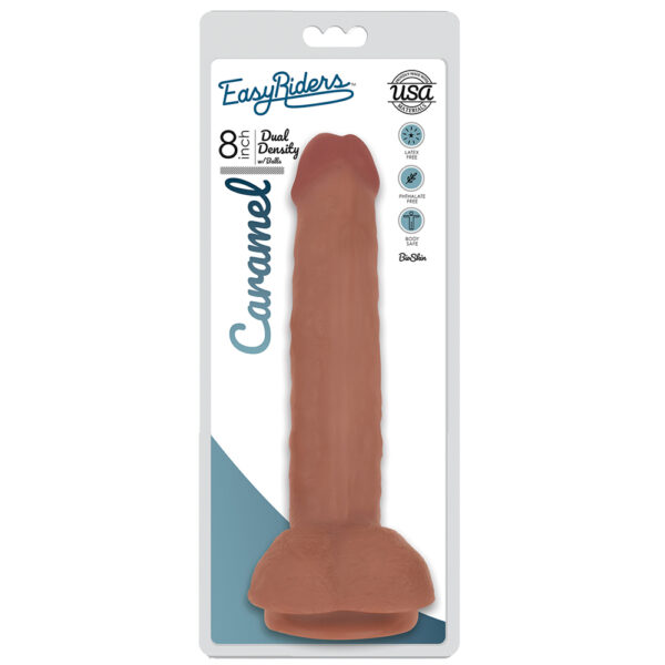 Easy Riders 8" Slim Bioskin Dong With Balls Carmel
