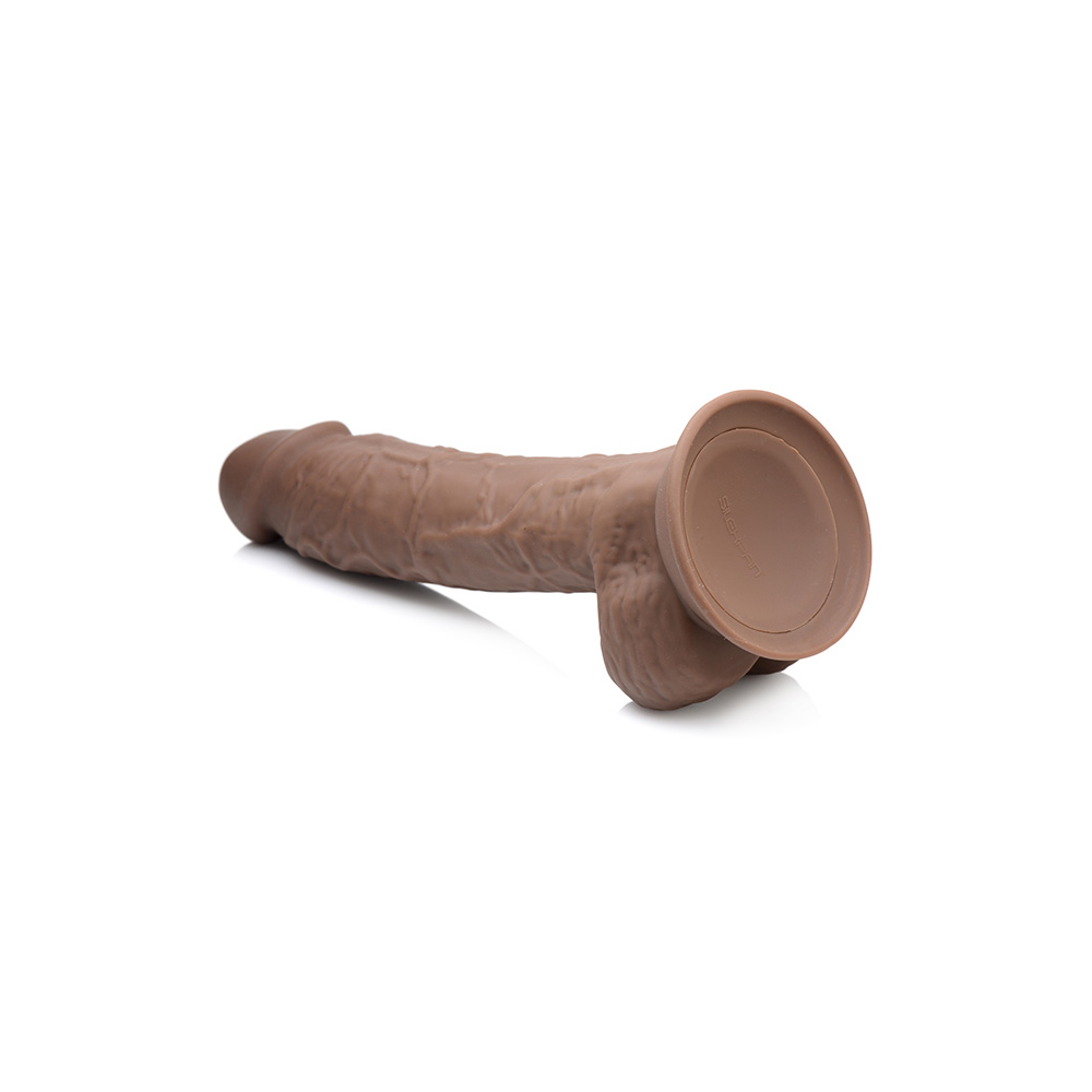 Fleshstixxx 8.5" Silicone Dildo With Balls Brown 3 Fleshstixxx 8.5" Silicone Dildo With Balls Brown - Image 3