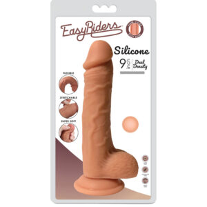 Easy Riders 9" Dual Density Silicone Dong With Balls