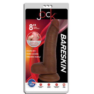Jock 8" Bareskin Dong With Balls Latte