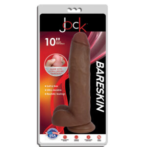 Jock 10" Bareskin Dong With Balls Latte