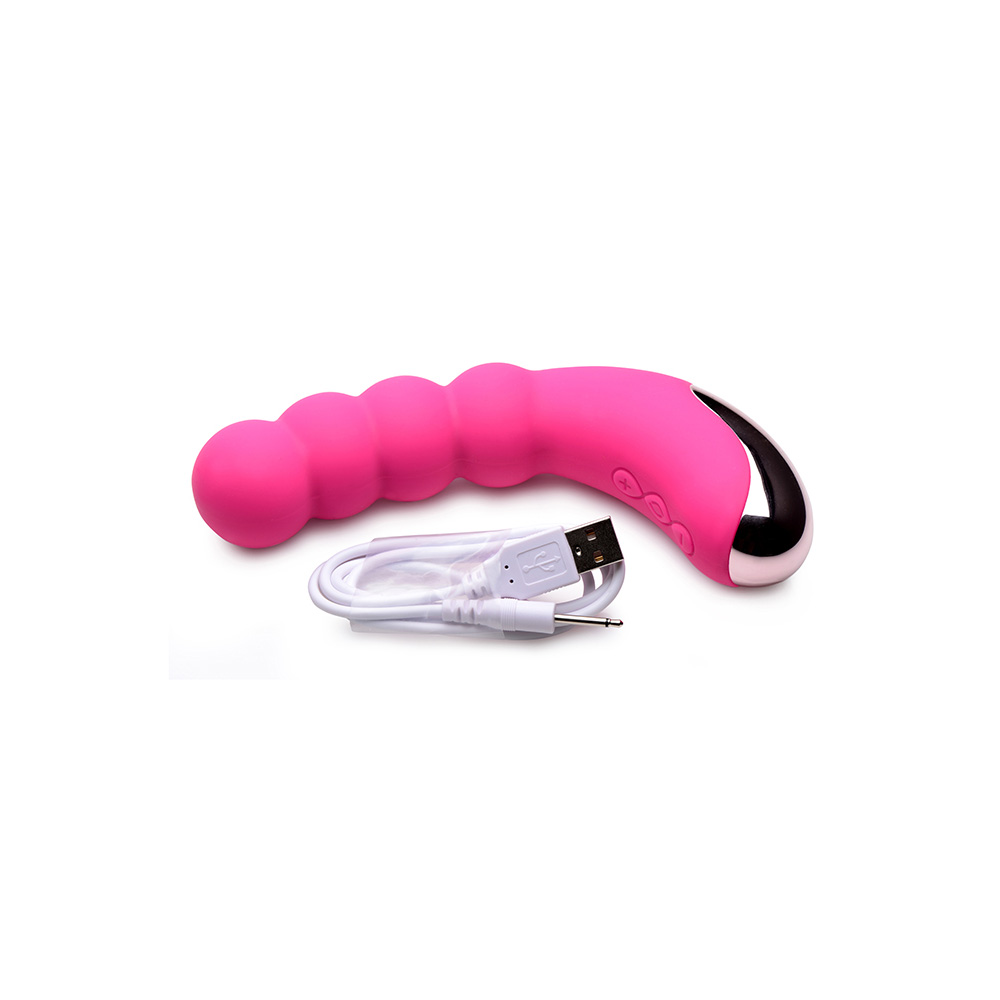 Silicone Beaded Vibrator Magenta 3 Silicone Beaded Vibrator Magenta - Image 3