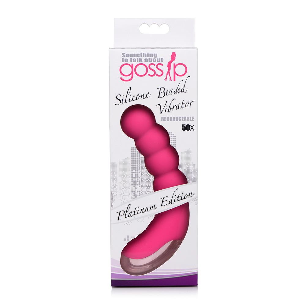 Silicone Beaded Vibrator Magenta 1 Silicone Beaded Vibrator Magenta